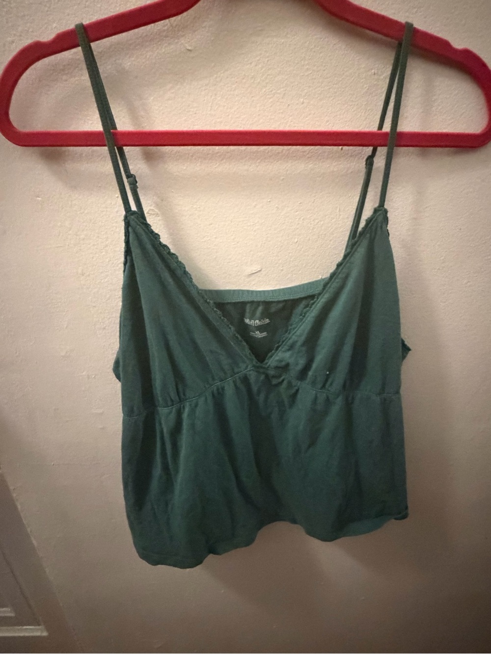 Wild Fable Dark Green Lace Trim Babydoll Cami Tank Top XL